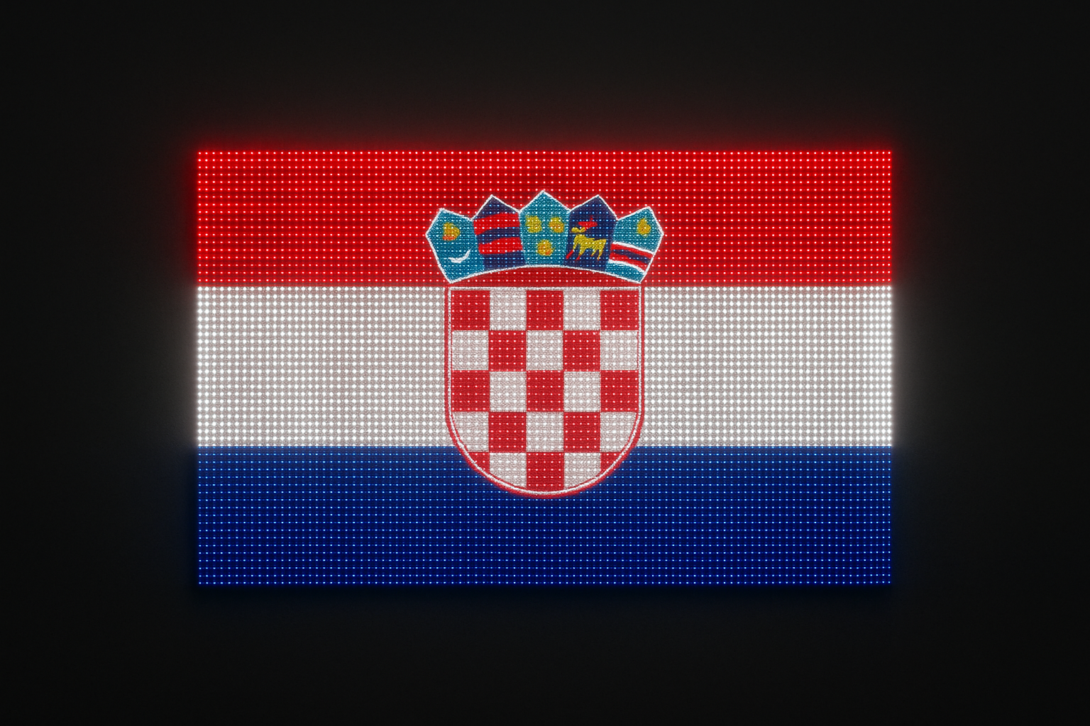 Croatia Glowing Flag - LED Illuminated