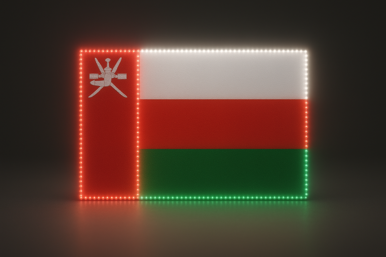 Oman Glowing Flag - LED Illuminated