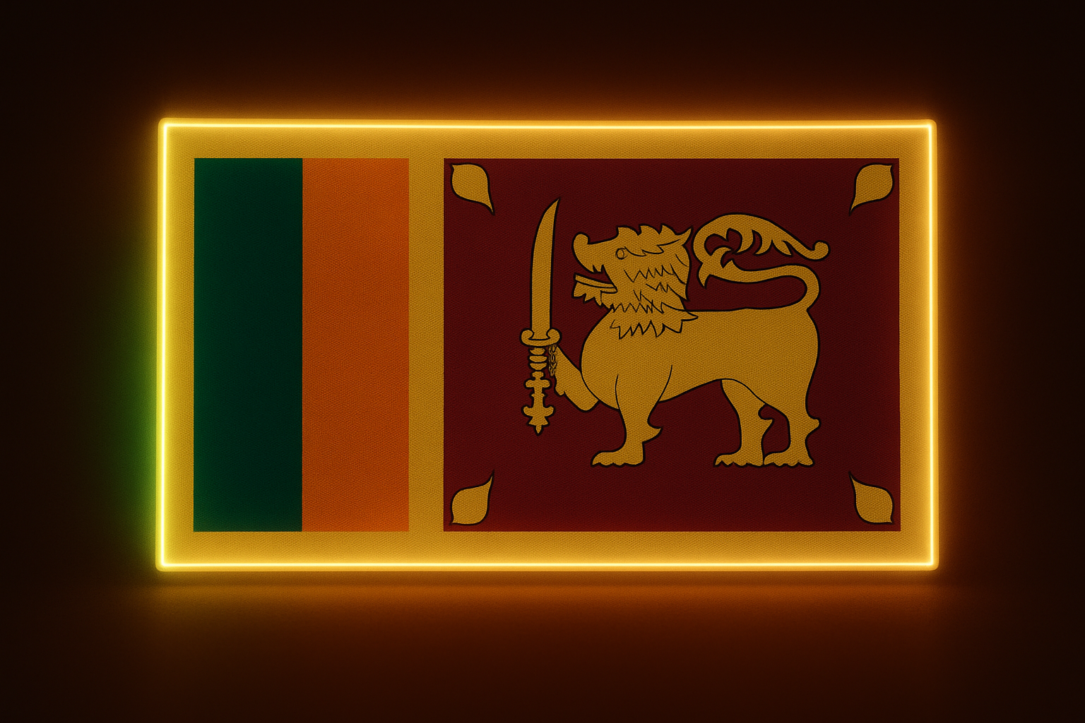 Sri Lanka Glowing Flag - LED Illuminated