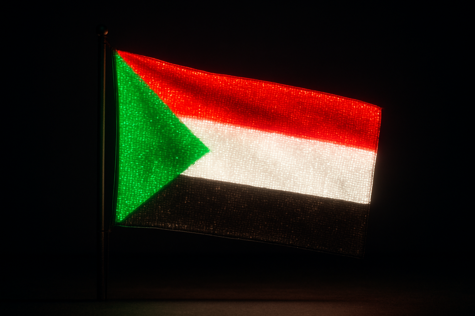 Sudan Glowing Flag - LED Illuminated