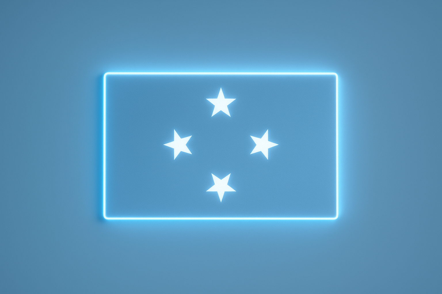 Micronesia Glowing Flag - LED Illuminated