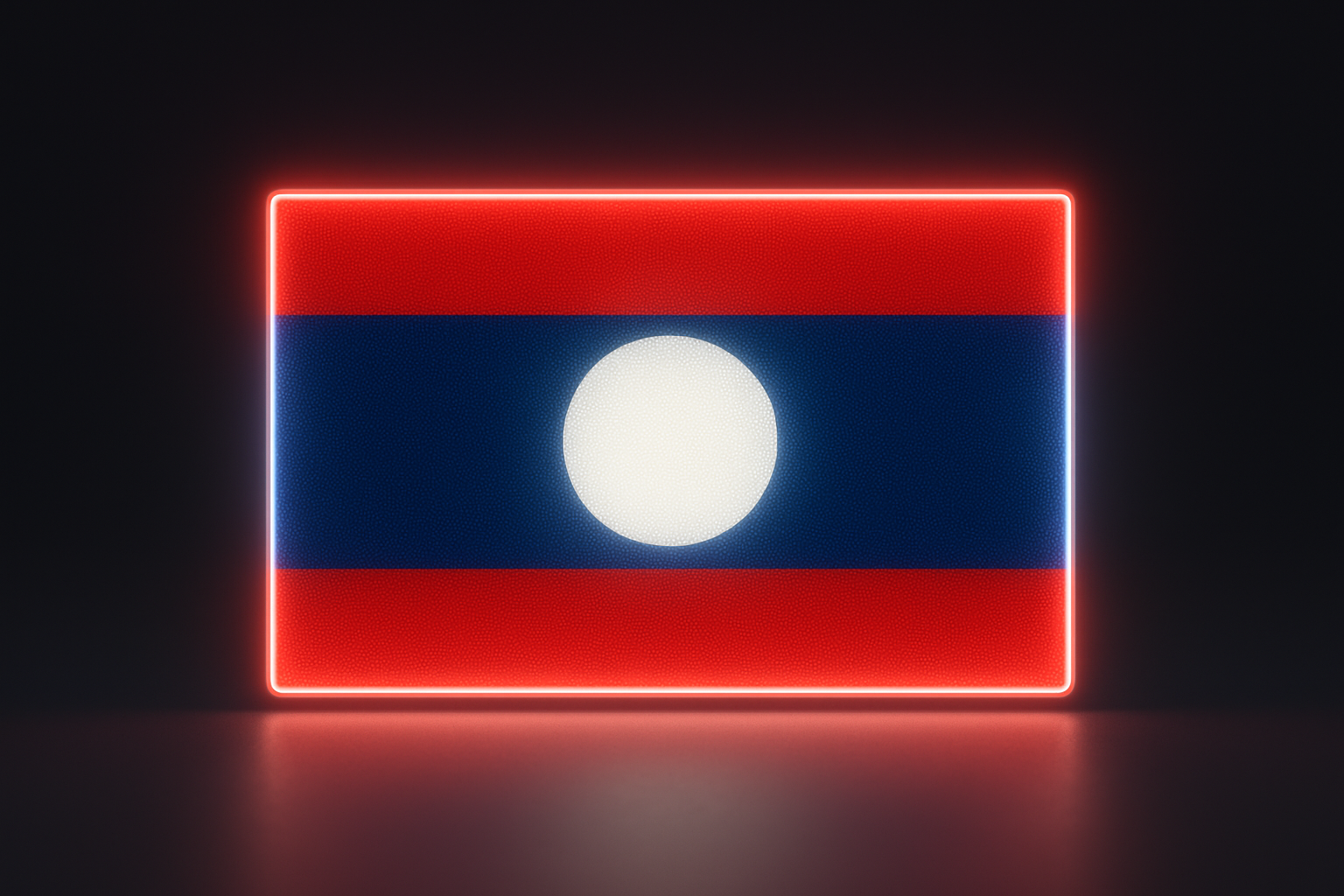 Laos Glowing Flag - LED Illuminated