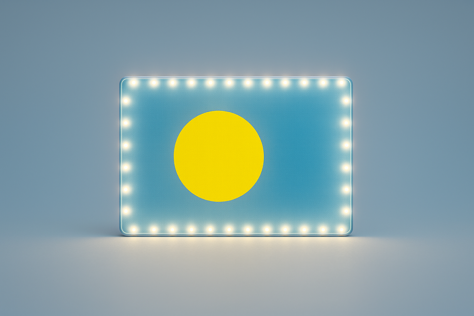 Palau Glowing Flag - LED Illuminated