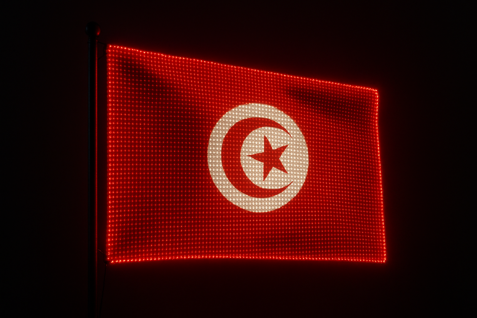 Tunisia Glowing Flag - LED Illuminated