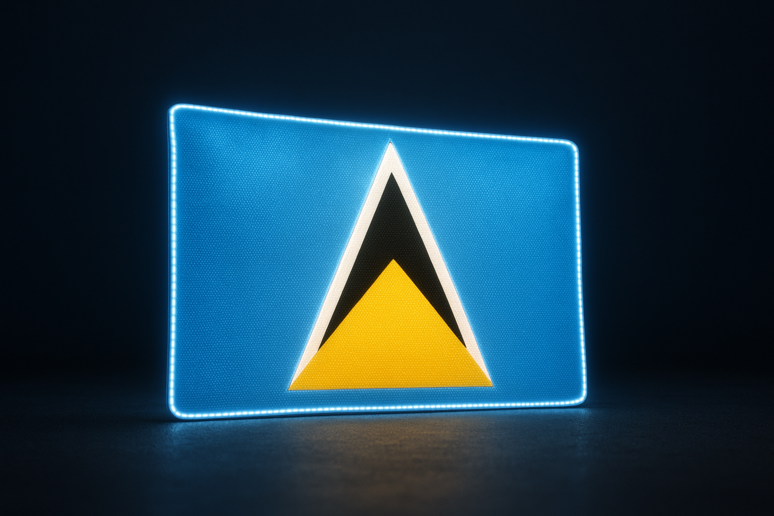 Saint Lucia Glowing Flag - LED Illuminated