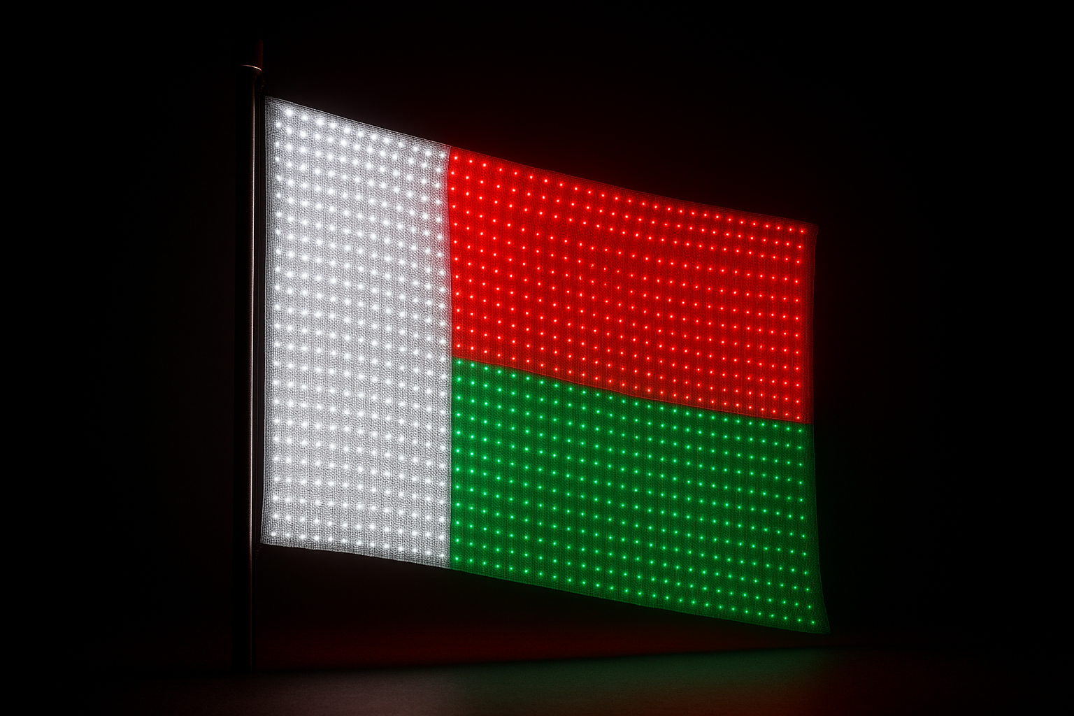 Madagascar Glowing Flag - LED Illuminated