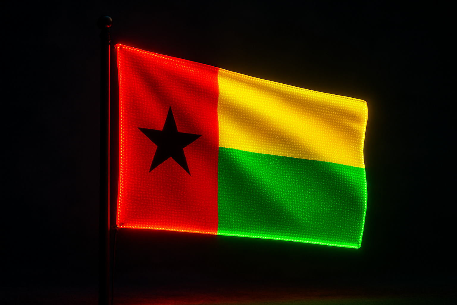 Guinea-Bissau Glowing Flag - LED Illuminated
