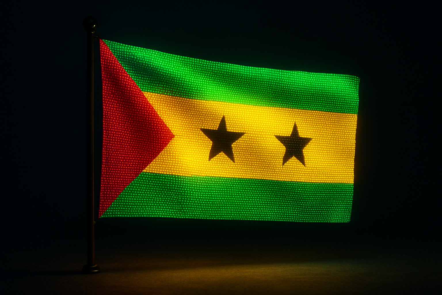São Tomé and Príncipe Glowing Flag - LED Illuminated