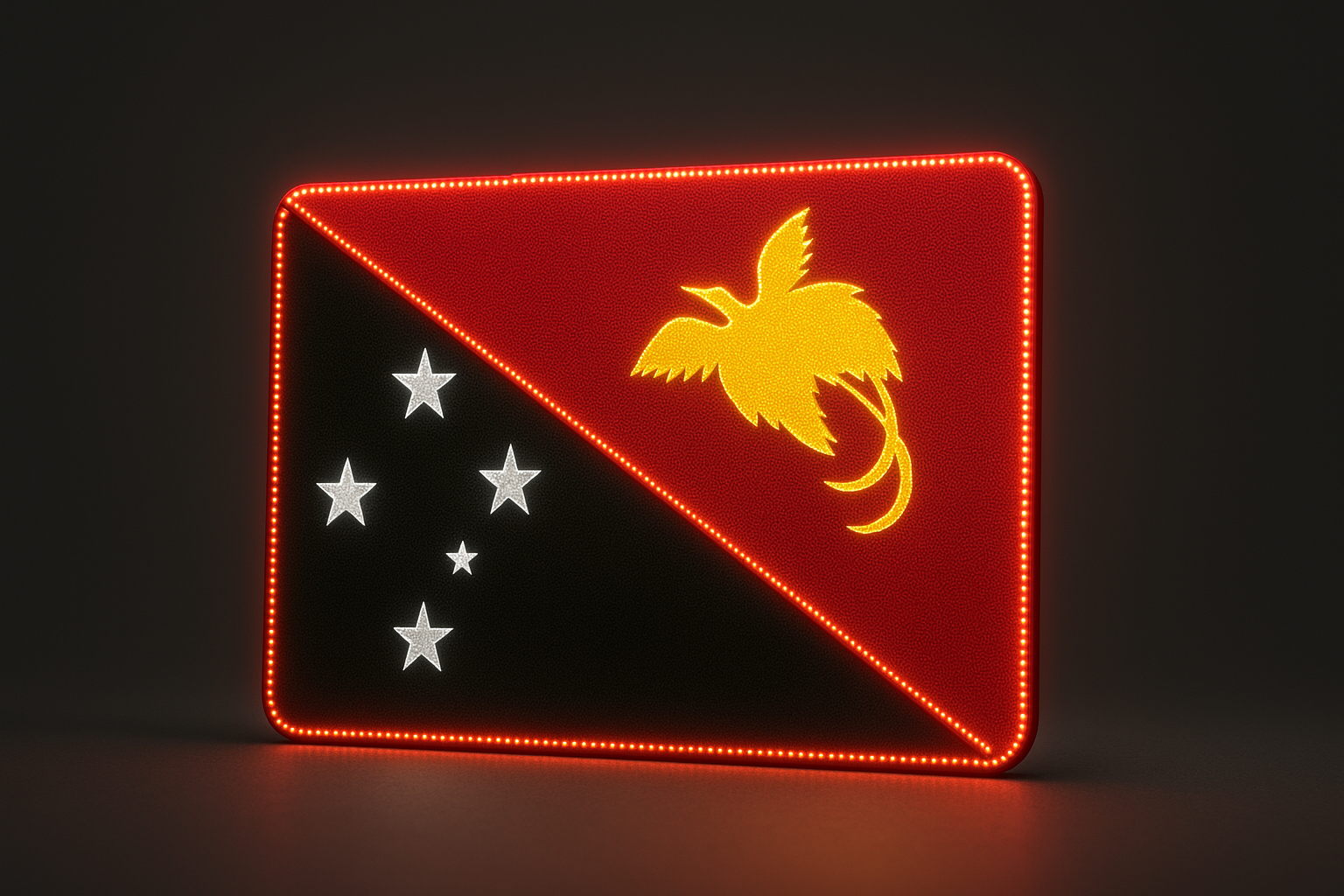 Papua New Guinea Glowing Flag - LED Illuminated