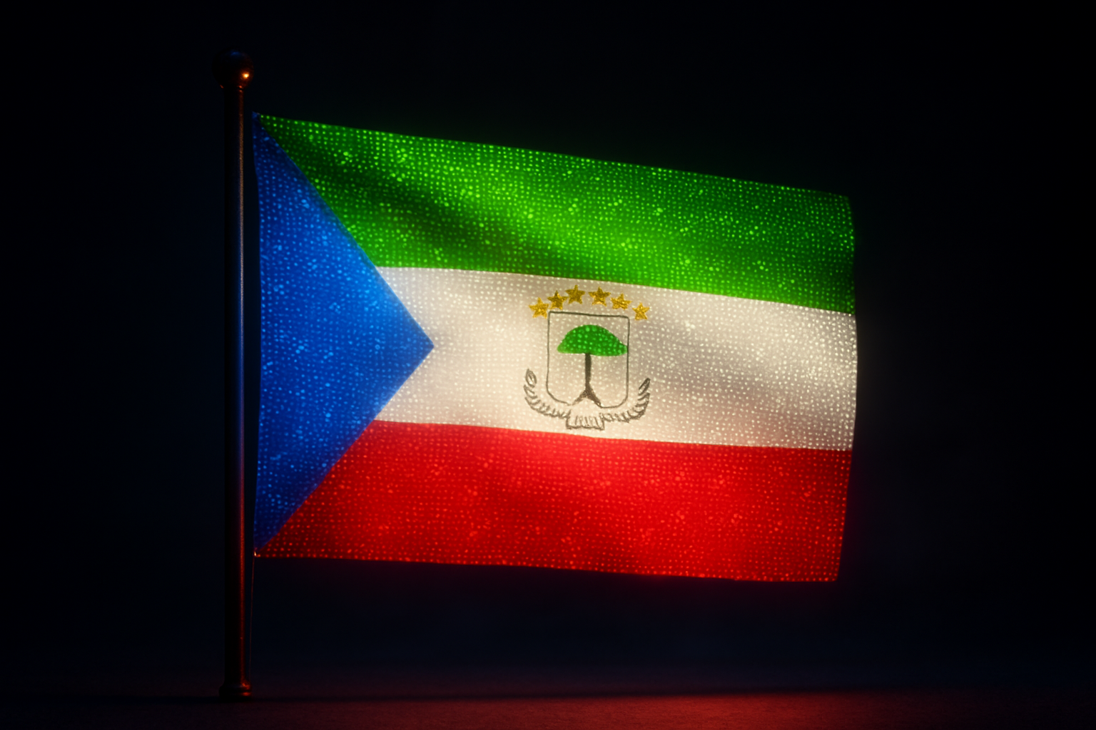 Equatorial Guinea Glowing Flag - LED Illuminated