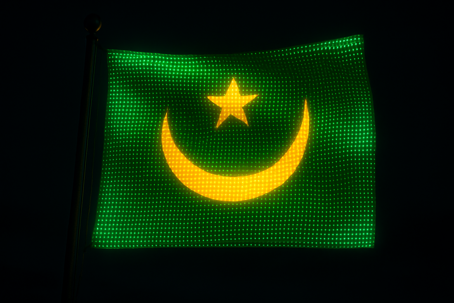 Mauritania Glowing Flag - LED Illuminated