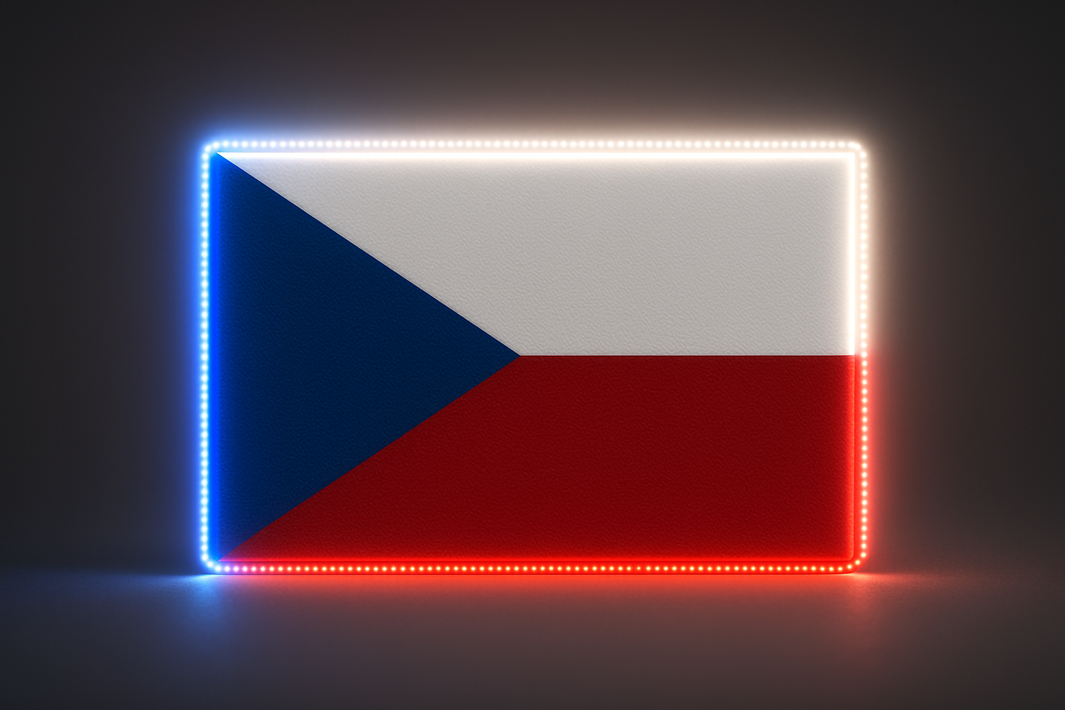 Czech Republic Glowing Flag - LED Illuminated