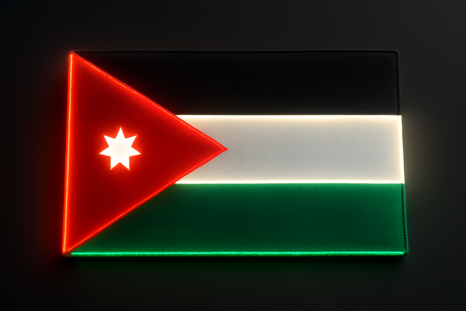 Jordan Glowing Flag - LED Illuminated