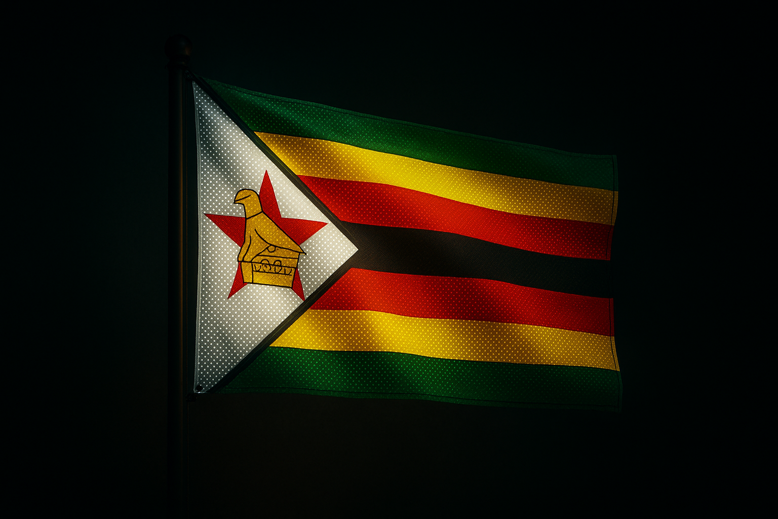 Zimbabwe Glowing Flag - LED Illuminated