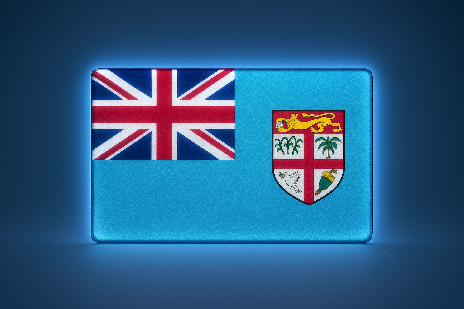 Fiji Glowing Flag - LED Illuminated