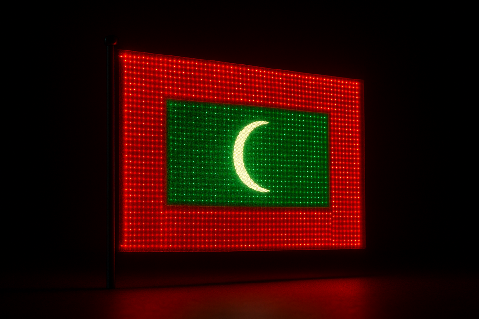 Maldives Glowing Flag - LED Illuminated