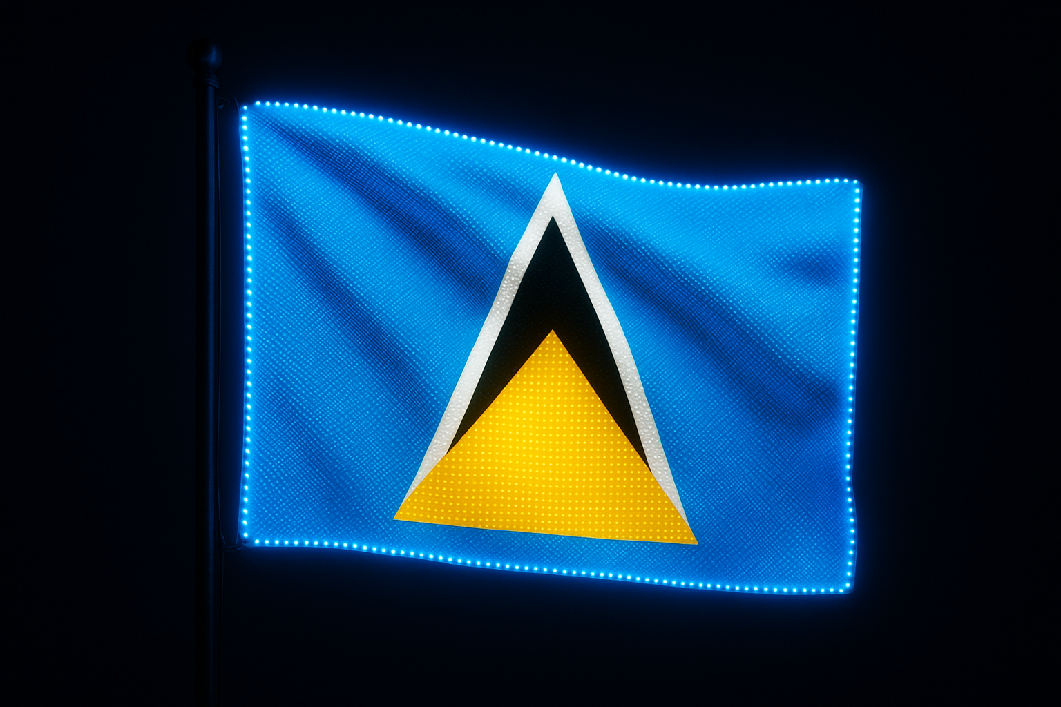 Saint Lucia Glowing Flag - LED Illuminated