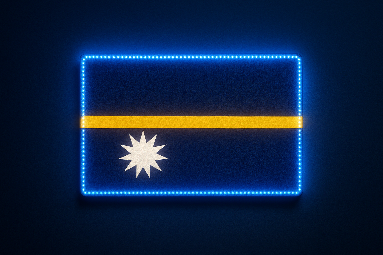 Nauru Glowing Flag - LED Illuminated