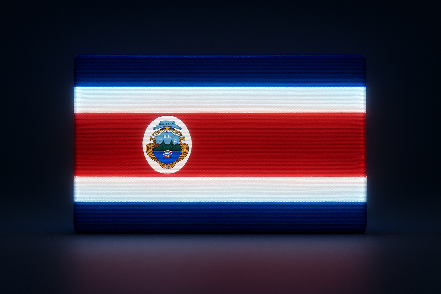 Costa Rica Glowing Flag - LED Illuminated