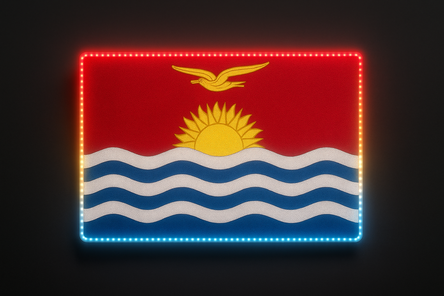 Kiribati Glowing Flag - LED Illuminated