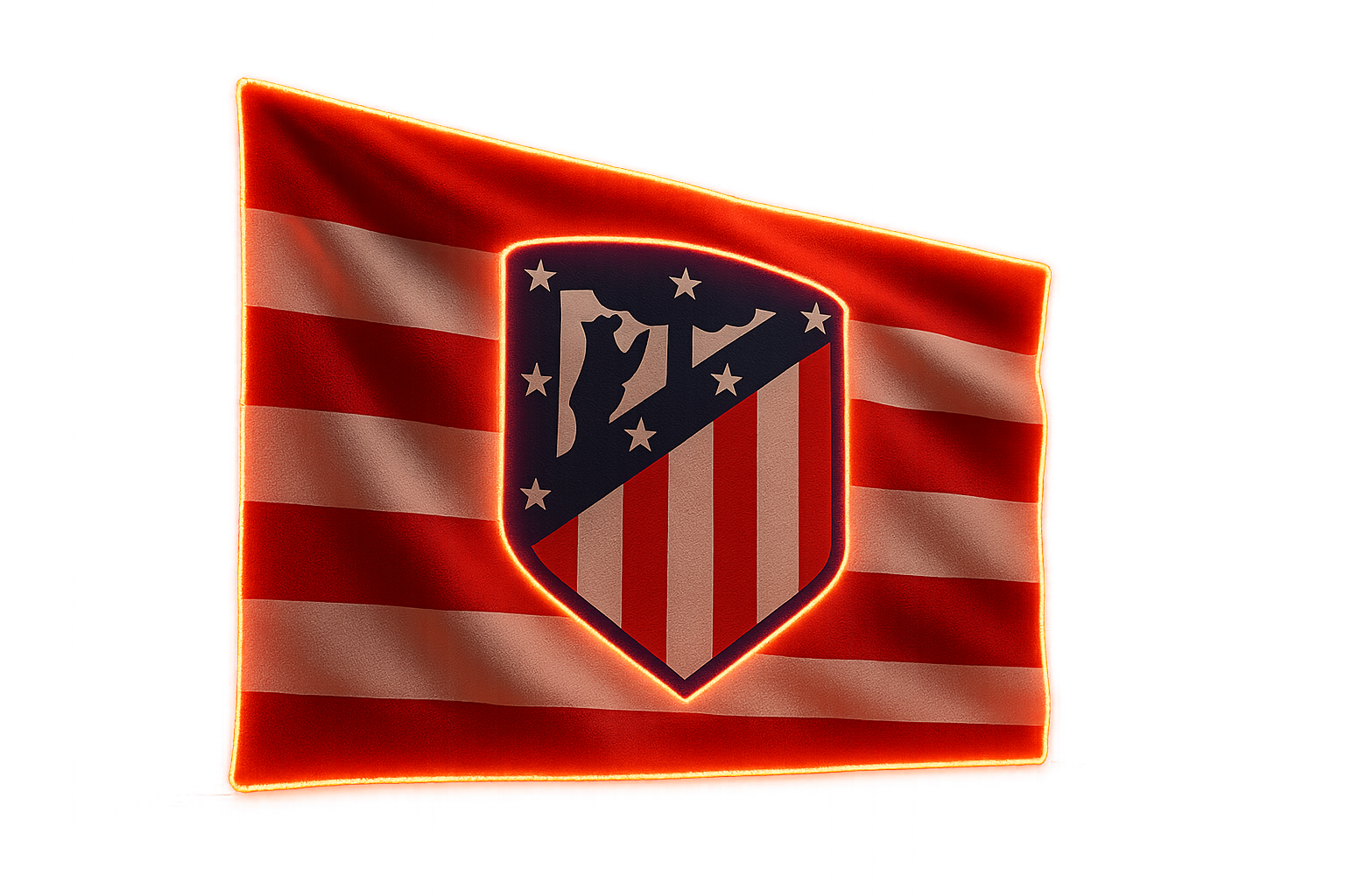 Atletico Madrid Glowing Flag - LED Illuminated
