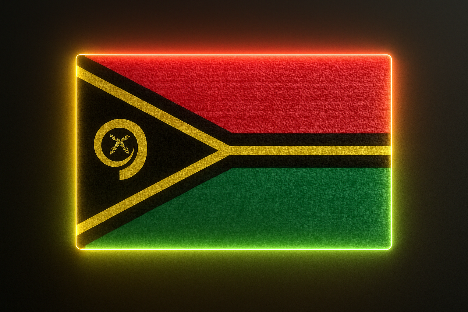 Vanuatu Glowing Flag - LED Illuminated