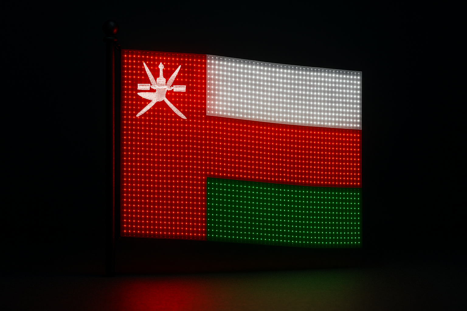 Oman Glowing Flag - LED Illuminated