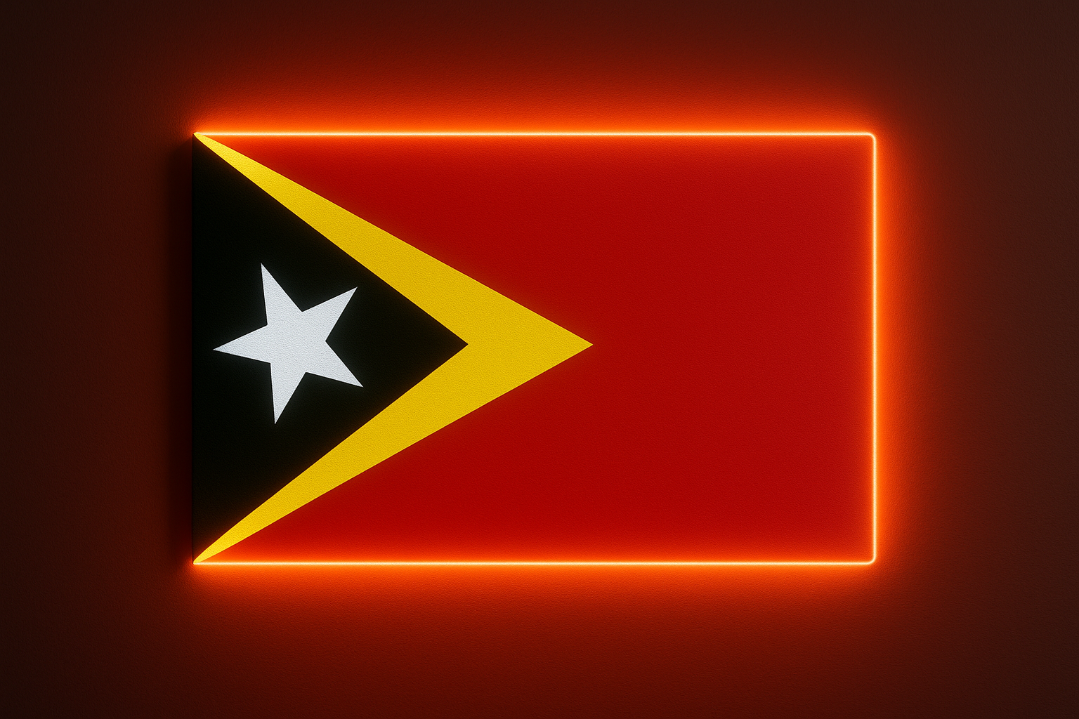Timor-Leste Glowing Flag - LED Illuminated