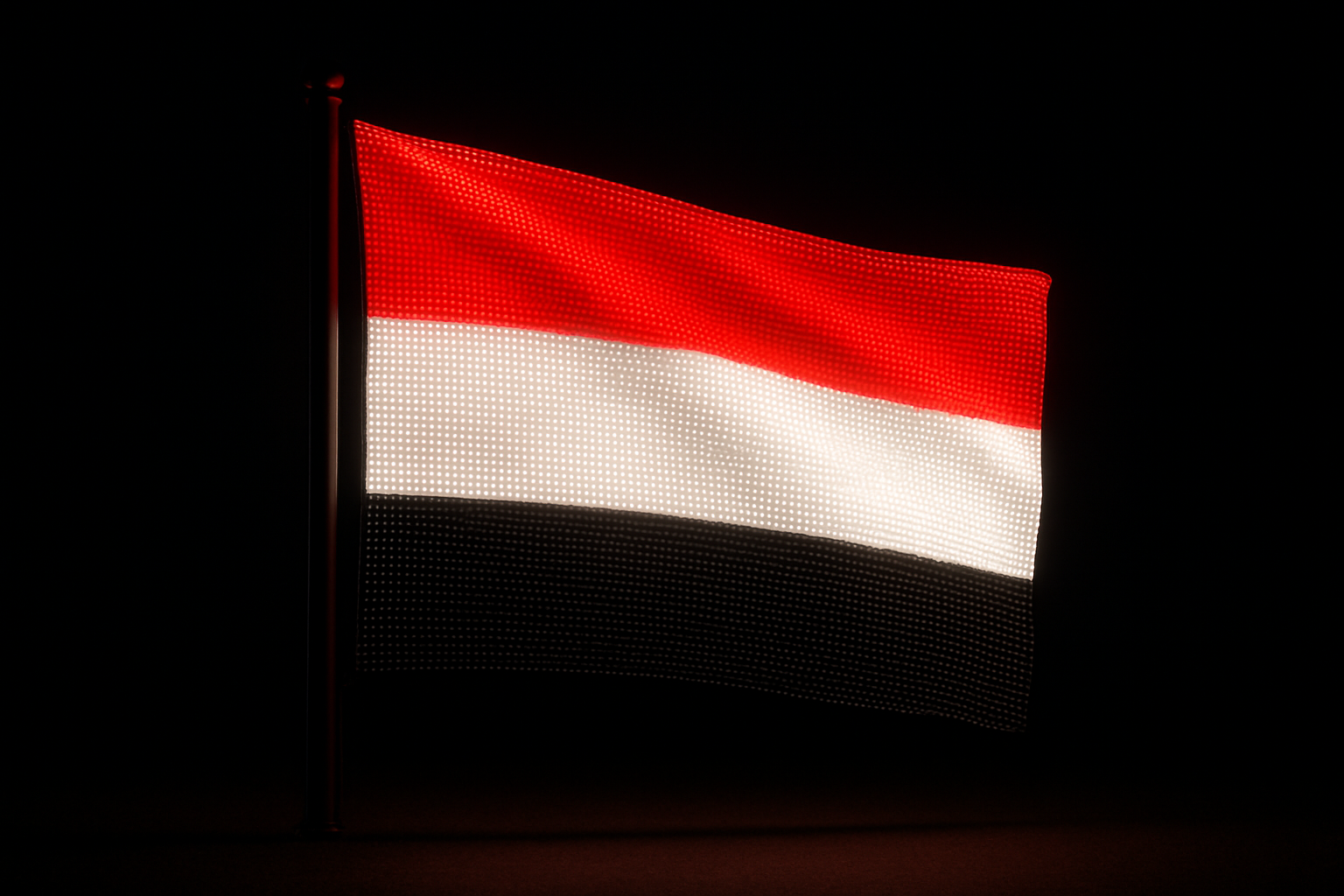 Yemen Glowing Flag - LED Illuminated