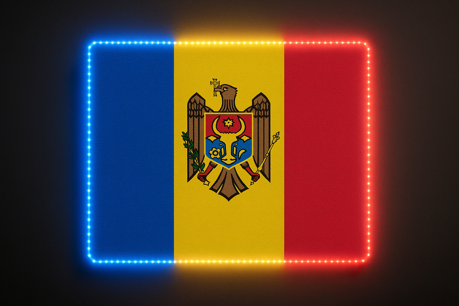 Moldova Glowing Flag - LED Illuminated
