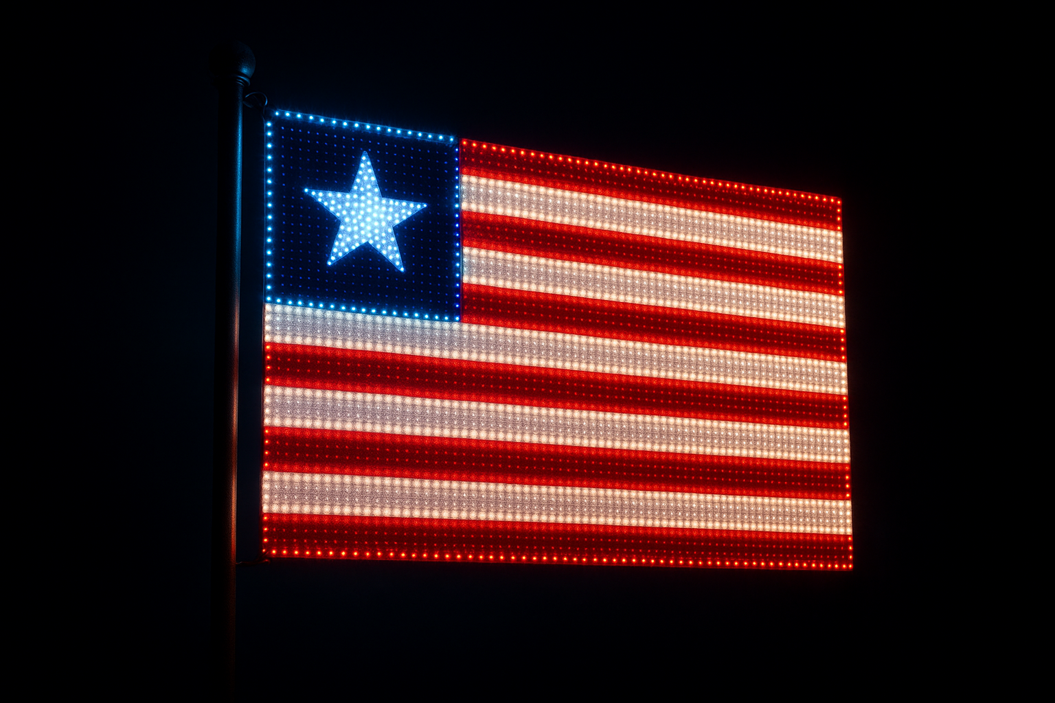 Liberia Glowing Flag - LED Illuminated