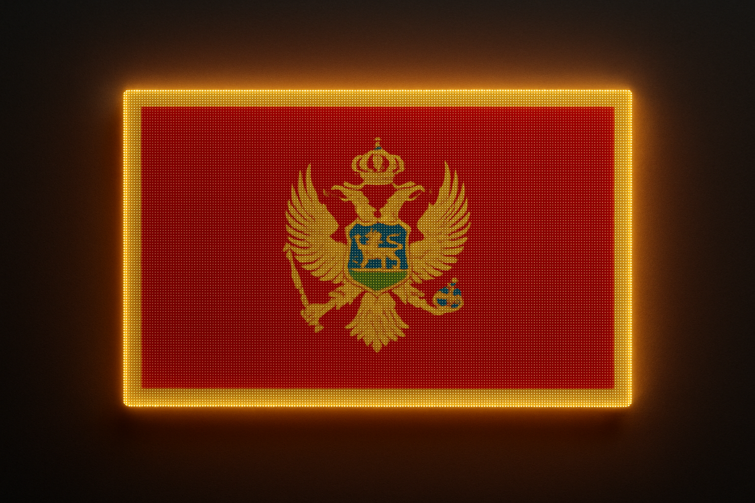 Montenegro Glowing Flag - LED Illuminated