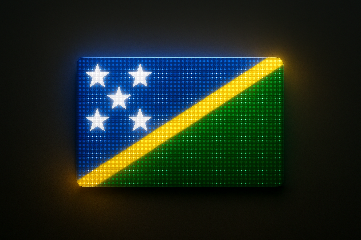 Solomon Islands Glowing Flag - LED Illuminated