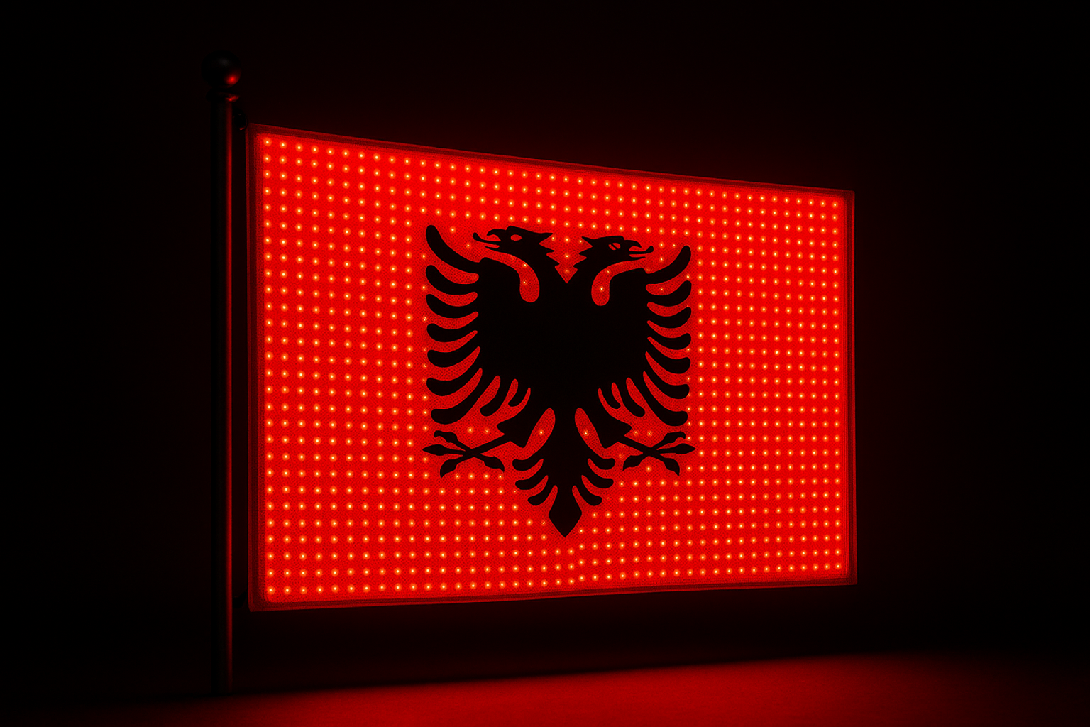 Albania Glowing Flag - LED Illuminated