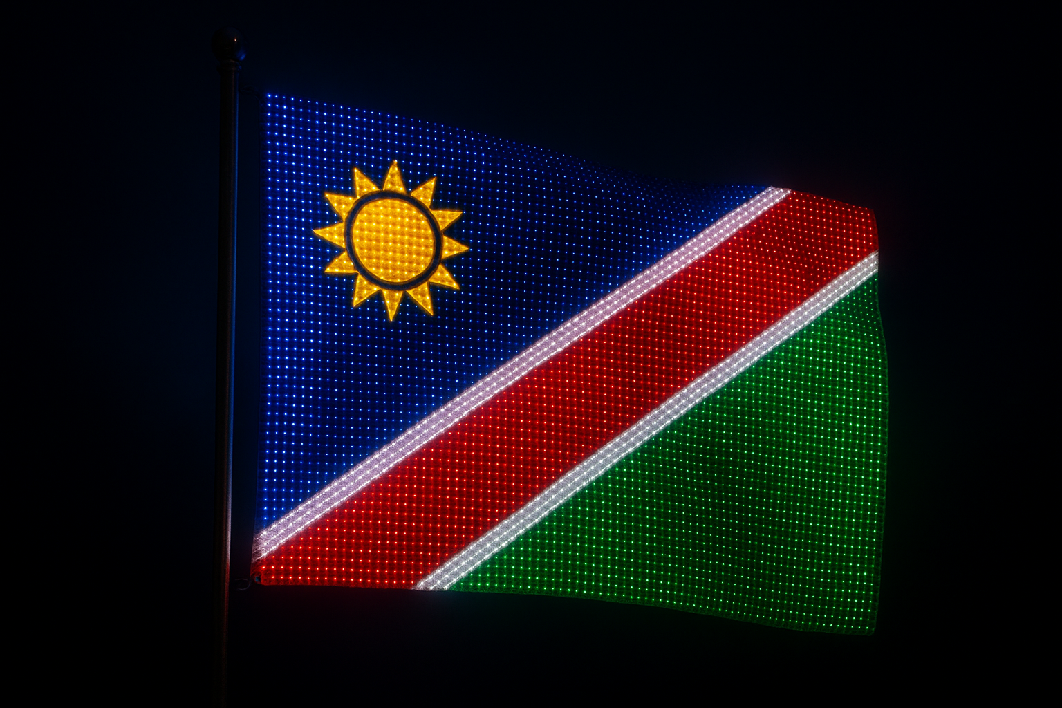 Namibia Glowing Flag - LED Illuminated