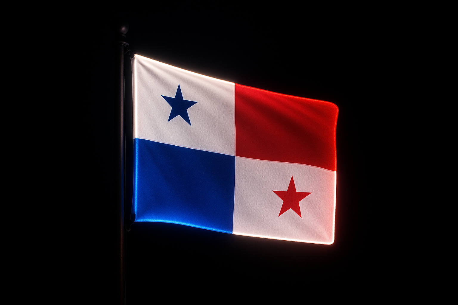 Panama Glowing Flag - LED Illuminated