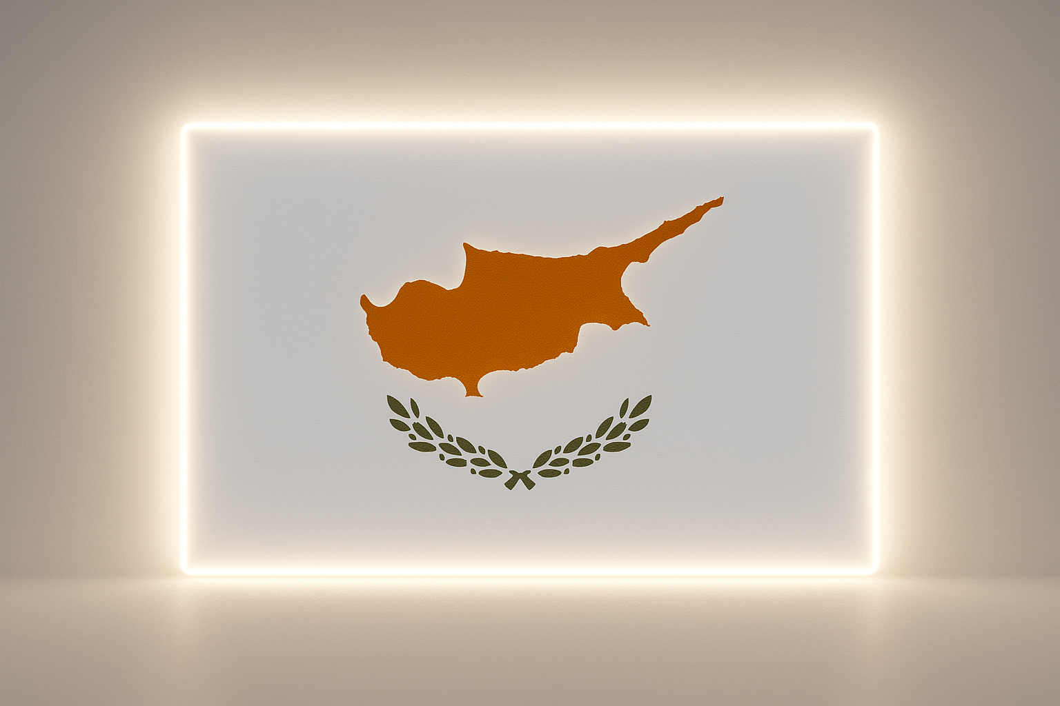 Cyprus Glowing Flag - LED Illuminated