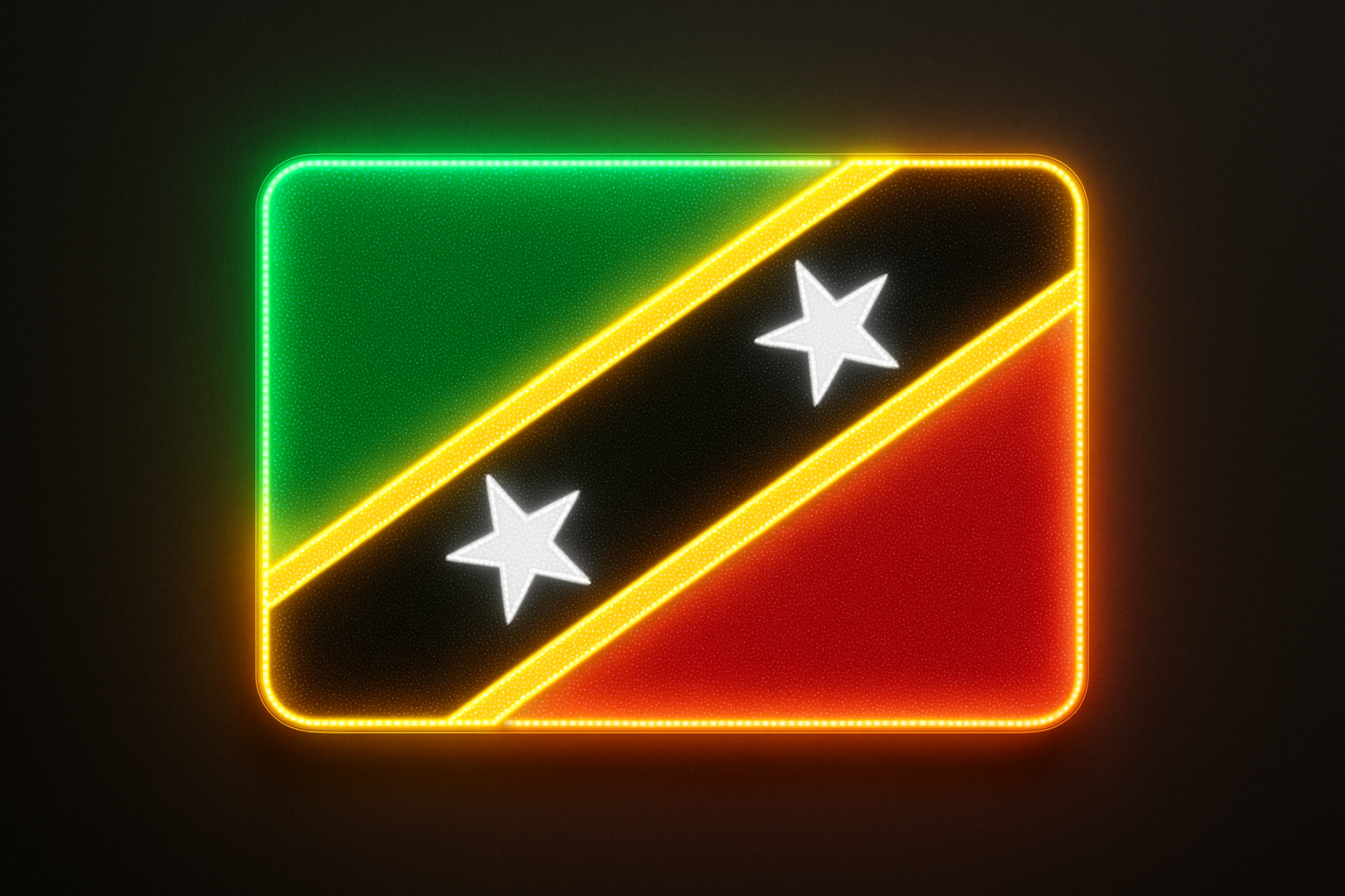 Saint Kitts and Nevis Glowing Flag - LED Illuminated