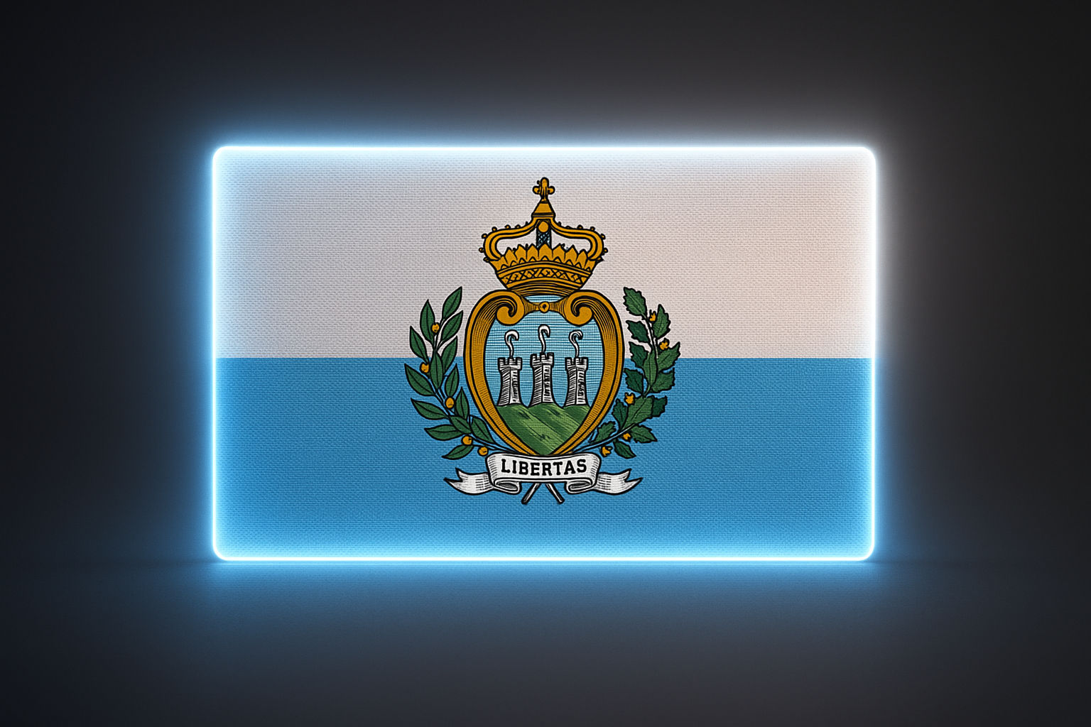 San Marino Glowing Flag - LED Illuminated