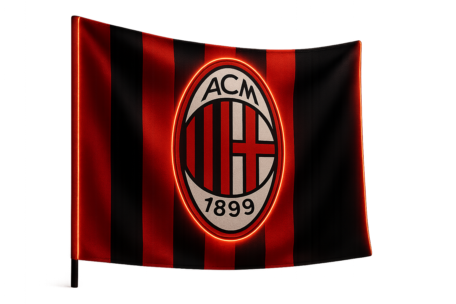 AC Milan Glowing Flag - LED Illuminated