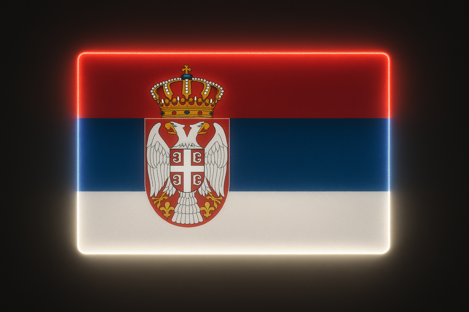Serbia Glowing Flag - LED Illuminated