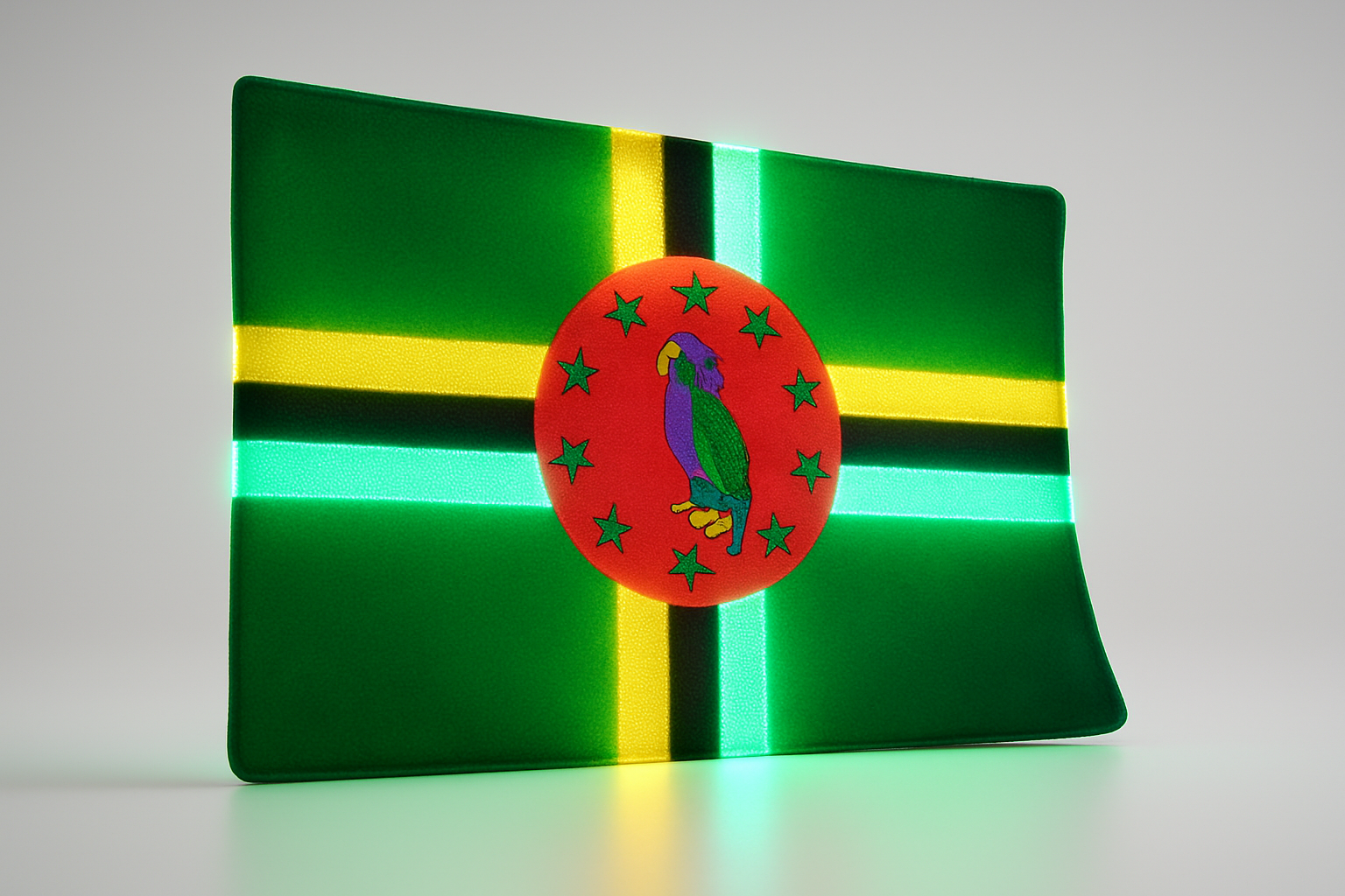 Dominica Glowing Flag - LED Illuminated