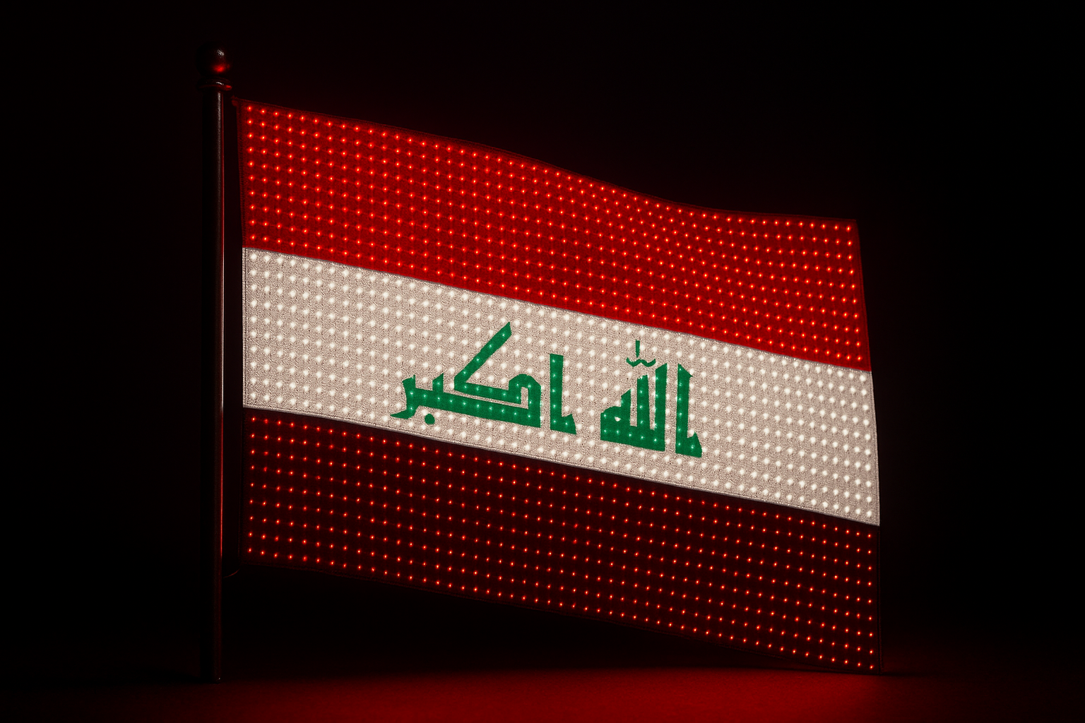 Iraq Glowing Flag - LED Illuminated
