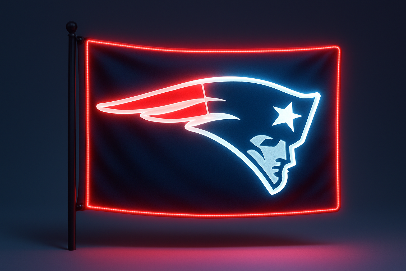 New England Patriots Glowing Flag - LED Illuminated