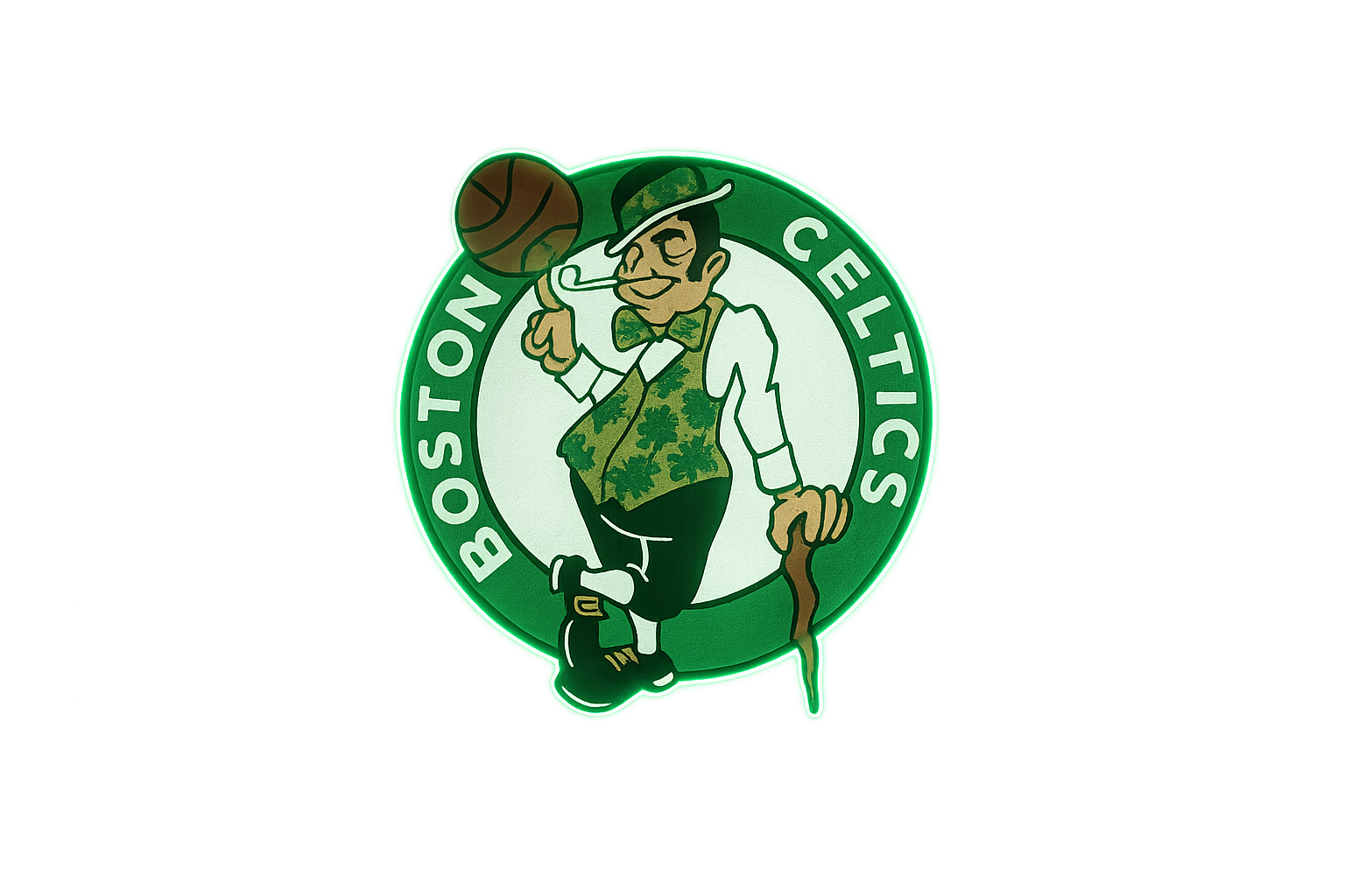 Boston Celtics Glowing Flag - LED Illuminated