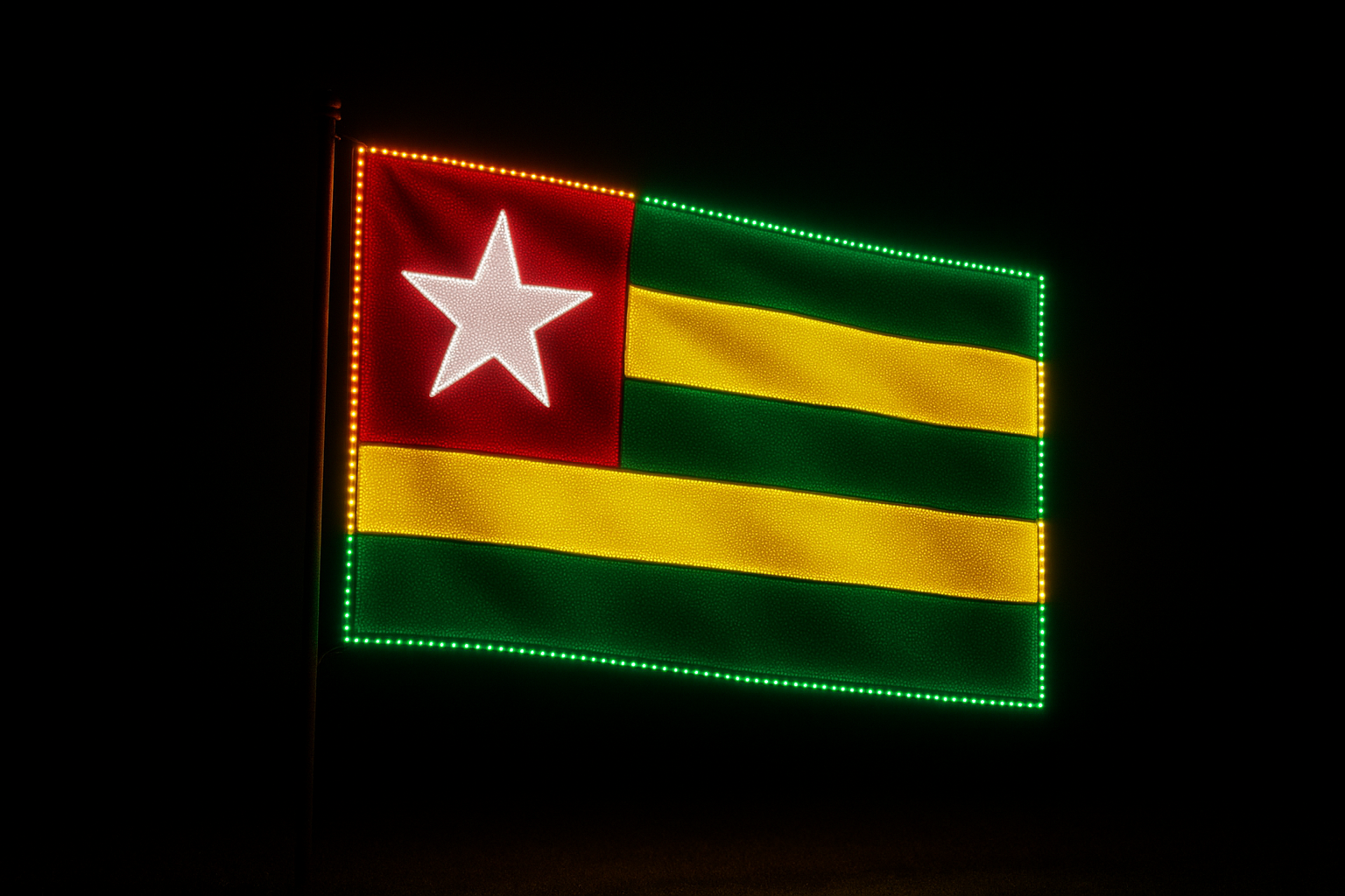 Togo Glowing Flag - LED Illuminated