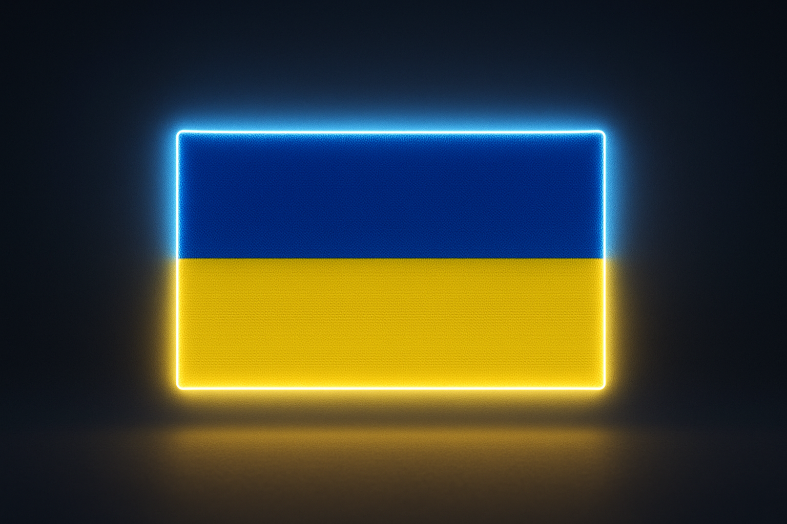 Ukraine Glowing Flag - LED Illuminated