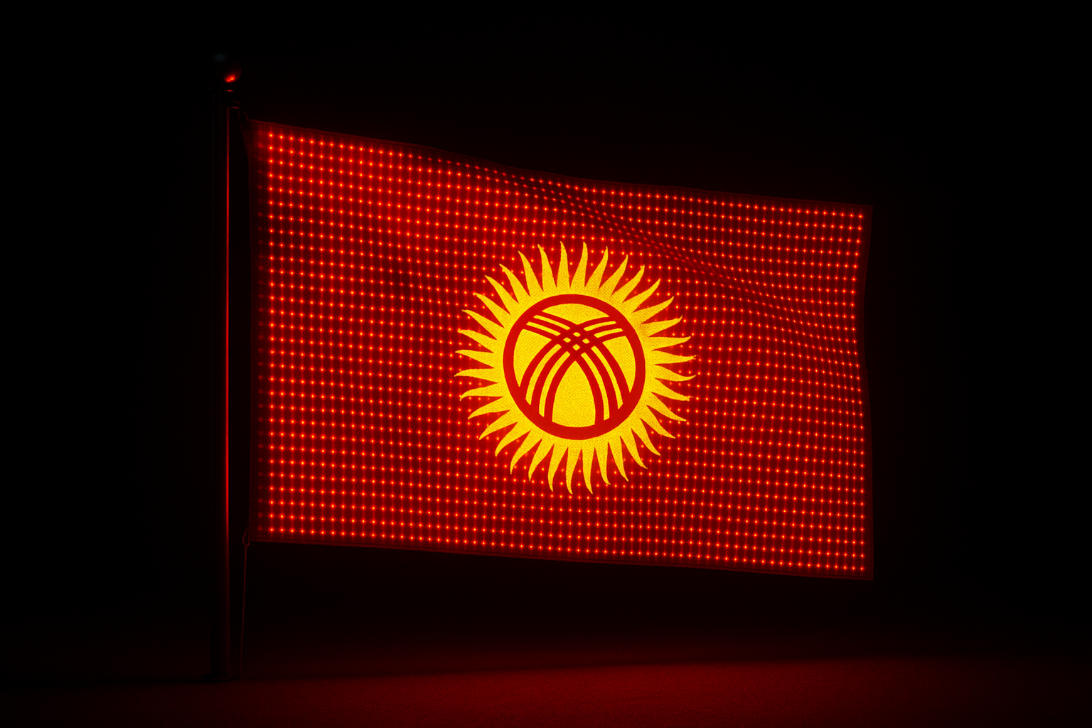 Kyrgyzstan Glowing Flag - LED Illuminated