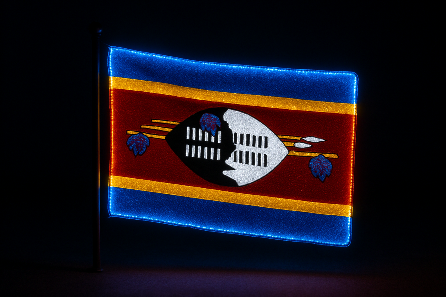 Eswatini Glowing Flag - LED Illuminated