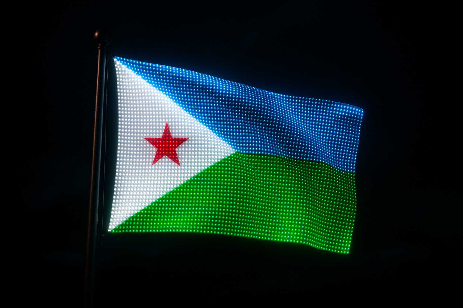 Djibouti Glowing Flag - LED Illuminated
